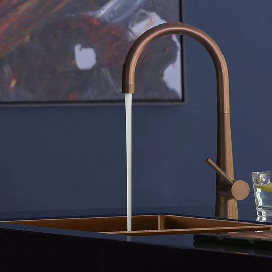 Vos Brushed Bronze Single Lever Pull Out Sink Mixer